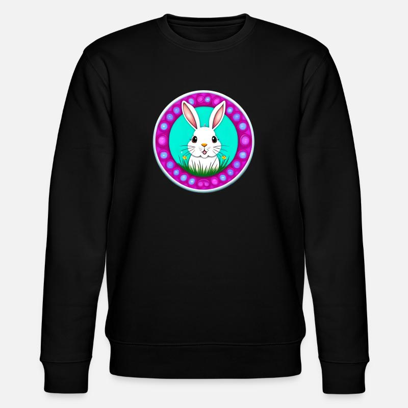 White Easter Flower Meadow - Sweat bio CHANGER Stanley/Stella Unisexe - noir