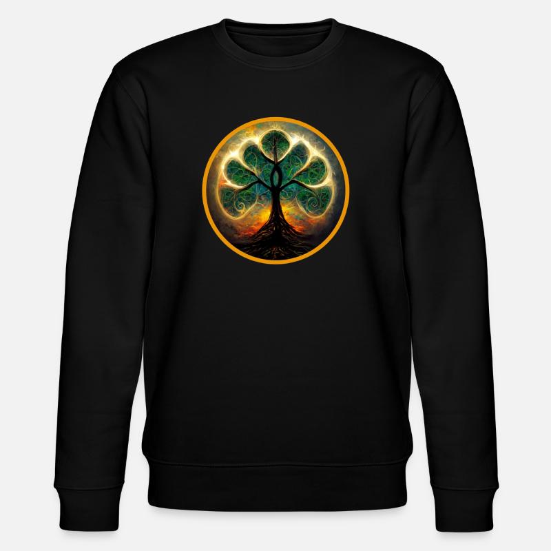mandala tree, mandala tree - Stanley/Stella CHANGER Unisex Organic Sweatshirt - black