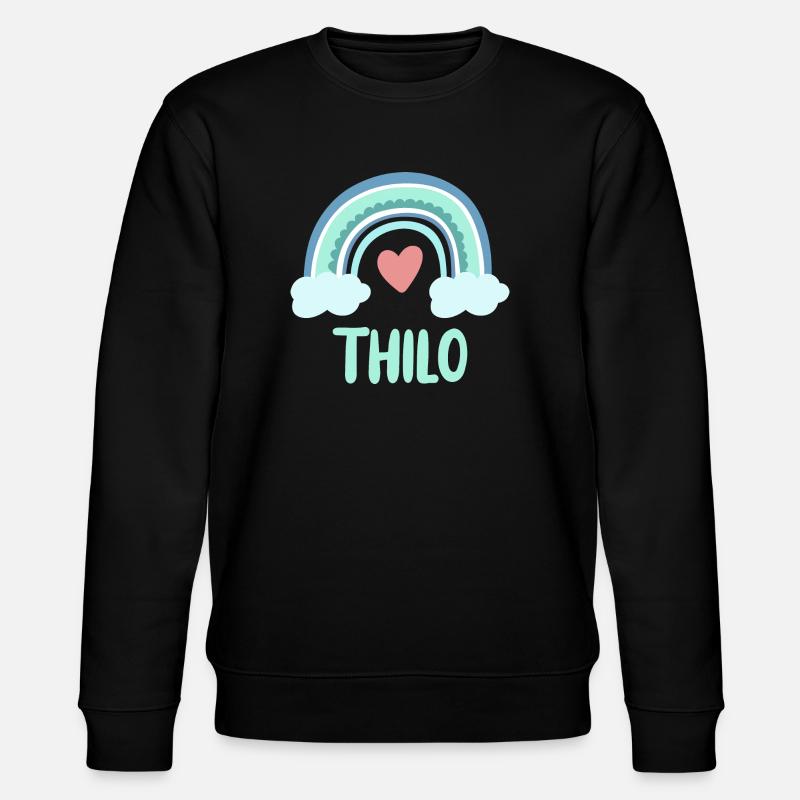 Thilo Name Regenbogen Baby - Stanley/Stella Unisex Bio-Sweatshirt CHANGER - Schwarz