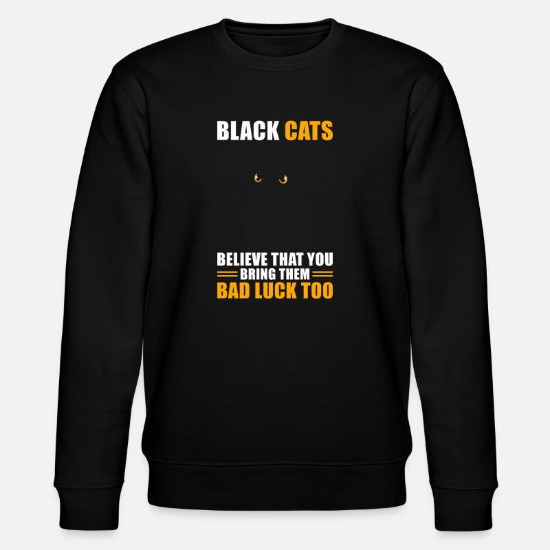 Aberglauben Schwarzer Kater - Stanley/Stella Unisex Bio-Sweatshirt CHANGER  - Schwarz