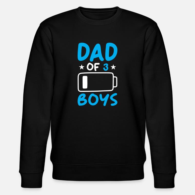 Dad of 3 Boys - Stanley/Stella Unisex Bio-Sweatshirt CHANGER  - Schwarz
