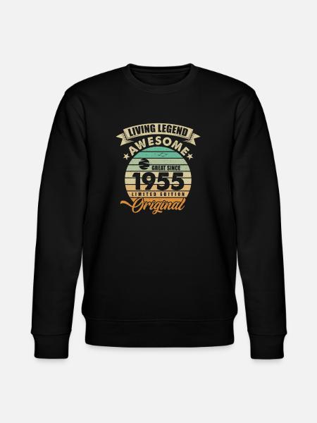 1955 Birthday - Stanley/Stella CHANGER Unisex Organic Sweatshirt - black