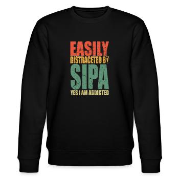 Sipan Spruch lustig - Stanley/Stella Unisex Bio-Sweatshirt CHANGER  - Schwarz - Vorne - Nik (191cm) & Marisol (170cm)