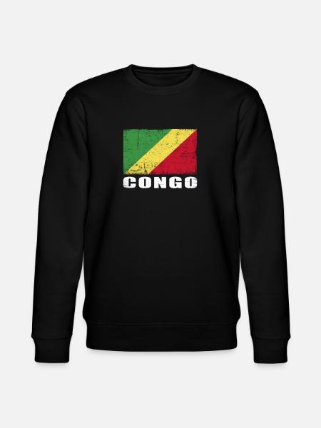 Congo Flag Grunge Congo Flag - Stanley/Stella CHANGER Unisex Organic Sweatshirt - black