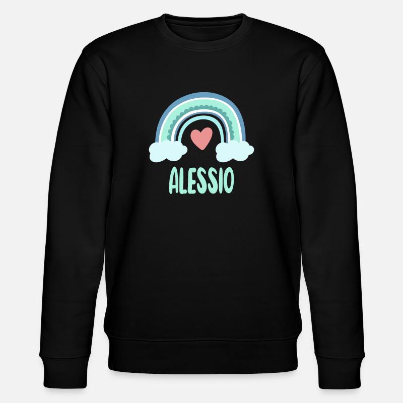 Alessio Name Regenbogen Baby - Stanley/Stella Unisex Bio-Sweatshirt CHANGER  - Schwarz