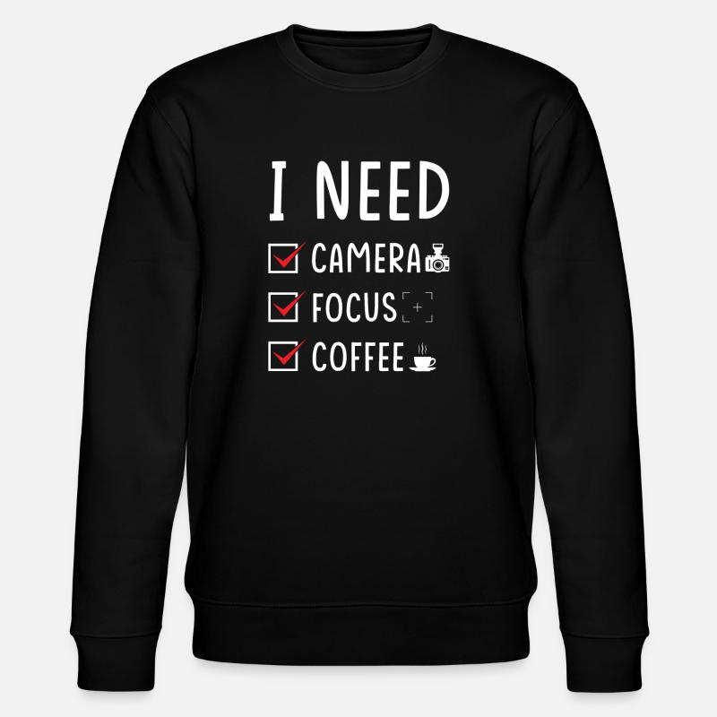 Photographe Camera Focus Coffee - Sweat bio CHANGER Stanley/Stella Unisexe - noir