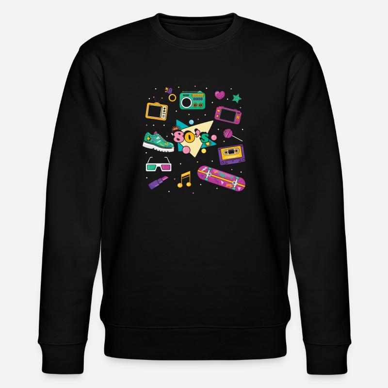 80er Jahre Retro - Stanley/Stella Unisex Bio-Sweatshirt CHANGER  - Schwarz
