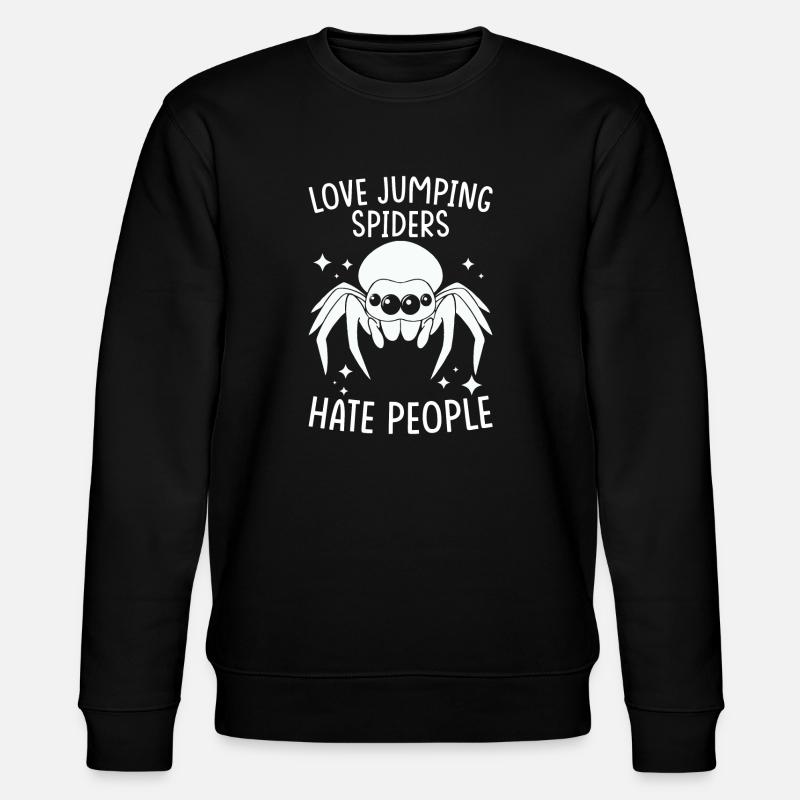 Jumping Spider Saying - Stanley/Stella CHANGER Unisex Organic Sweatshirt - black