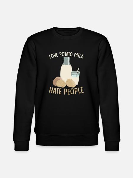 Potato milk saying - Stanley/Stella CHANGER Unisex Organic Sweatshirt - black