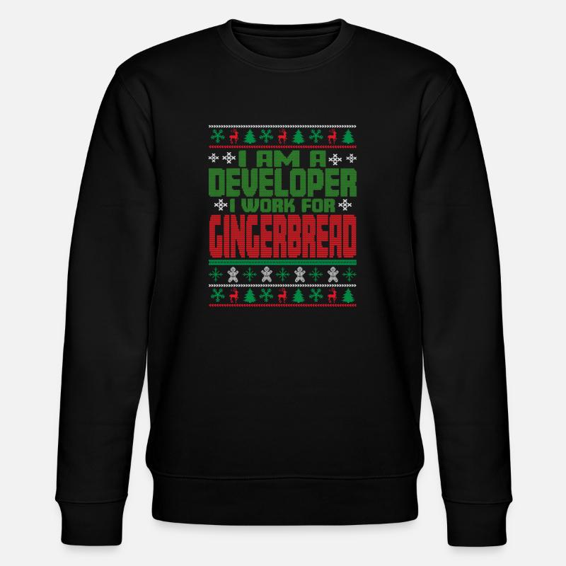Software Developer Christmas Quote - Stanley/Stella CHANGER Unisex Organic Sweatshirt - black