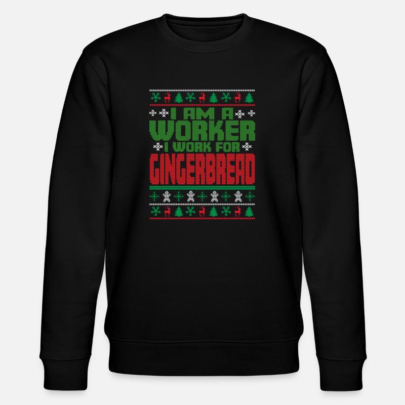 Workers' Christmas Slogan - Stanley/Stella CHANGER Unisex Organic Sweatshirt - black