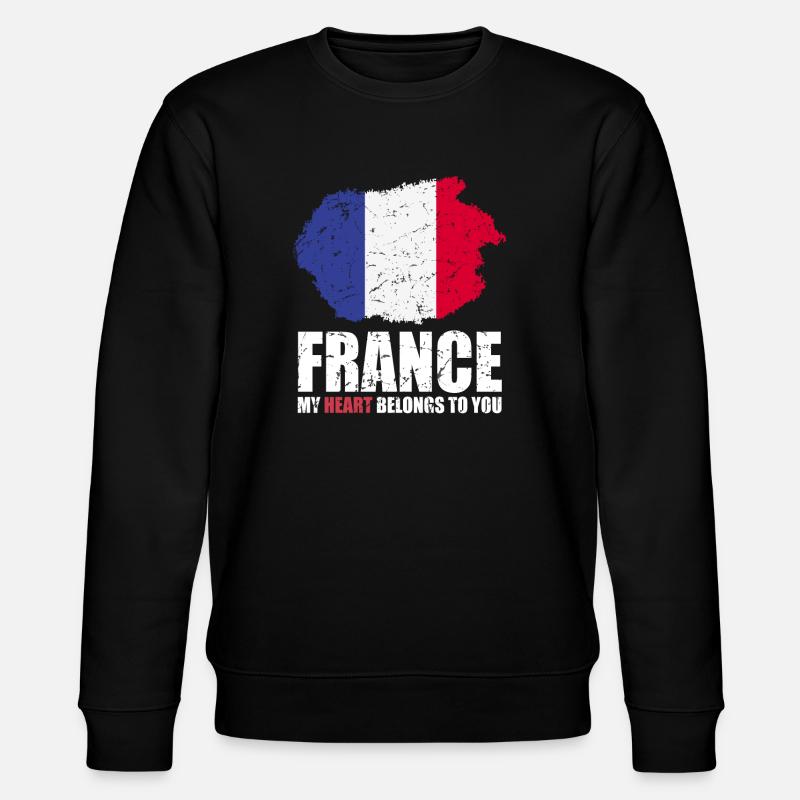 Français drapeau - Sweat bio CHANGER Stanley/Stella Unisexe - noir