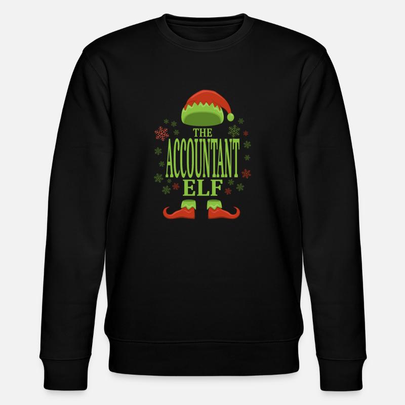 Buchhalter Weihnachtself - Stanley/Stella Unisex Bio-Sweatshirt CHANGER  - Schwarz
