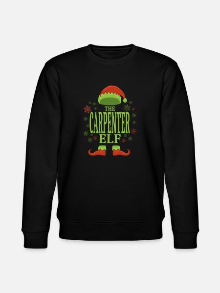 Carpenter Christmas Elf - Stanley/Stella CHANGER Unisex Organic Sweatshirt - black