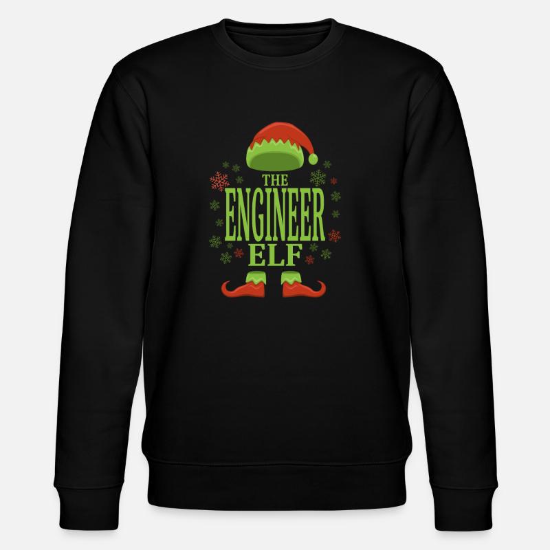 Engineer Christmas Elf - Stanley/Stella CHANGER Unisex Organic Sweatshirt - black