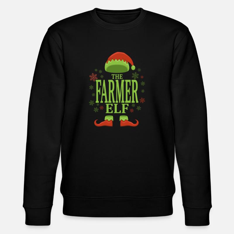 Farmer Christmas Elf - Stanley/Stella CHANGER Unisex Organic Sweatshirt - black