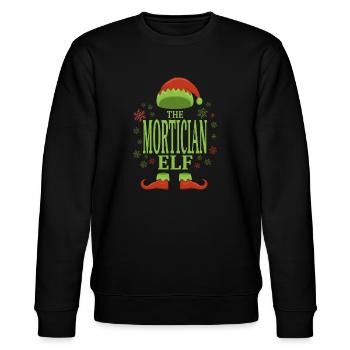 Bestatter Weihnachtself - Stanley/Stella Unisex Bio-Sweatshirt CHANGER  - Schwarz - Vorne - Nik (191cm) & Marisol (170cm)