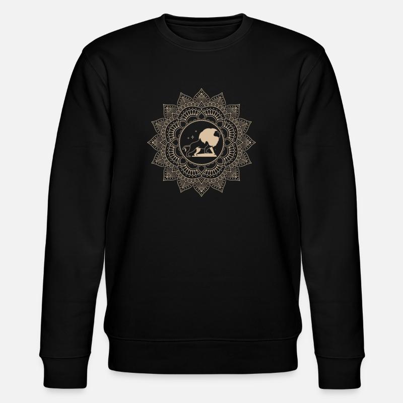 Löwe Tierkreiszeichen Mandala - Stanley/Stella Unisex Bio-Sweatshirt CHANGER  - Schwarz