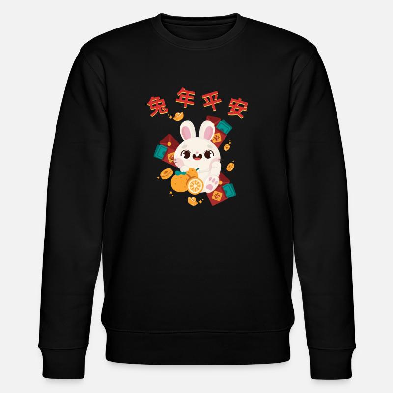Ratte Chinesisches Sternzeichen - Stanley/Stella Unisex Bio-Sweatshirt CHANGER  - Schwarz