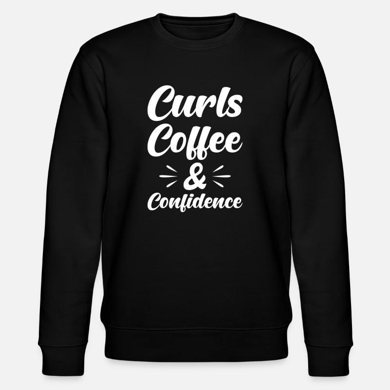 Locken Kaffee und Selbstbewusstsein - Stanley/Stella Unisex Bio-Sweatshirt CHANGER  - Schwarz