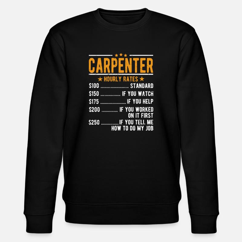Carpenter hourly wage - Stanley/Stella CHANGER Unisex Organic Sweatshirt - black