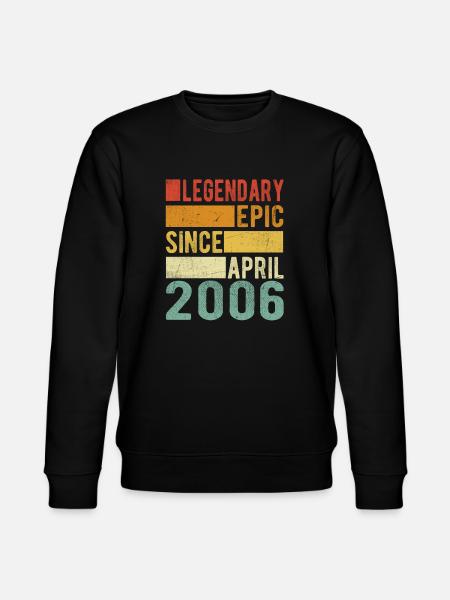 Birthday April 2006 Legendary Epic - Stanley/Stella CHANGER Unisex Organic Sweatshirt - black