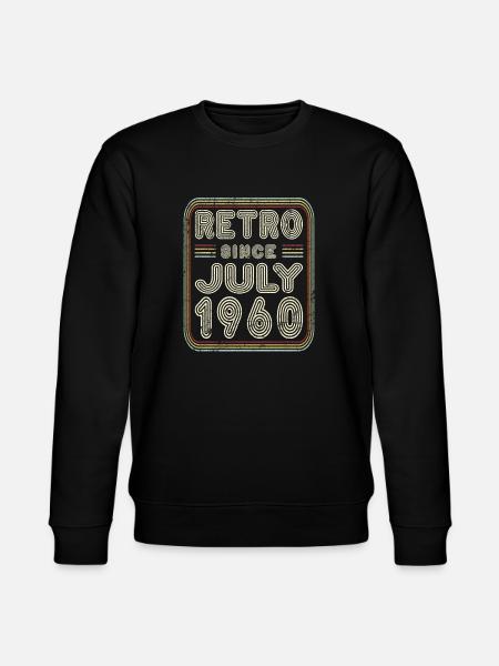 Birthday July 1960 Retro Gift - Stanley/Stella CHANGER Unisex Organic Sweatshirt - black