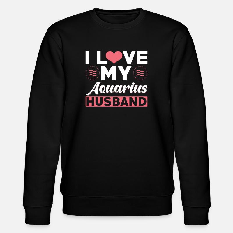 Ich Liebe meinen Wassermann Ehemann - Stanley/Stella Unisex Bio-Sweatshirt CHANGER  - Schwarz