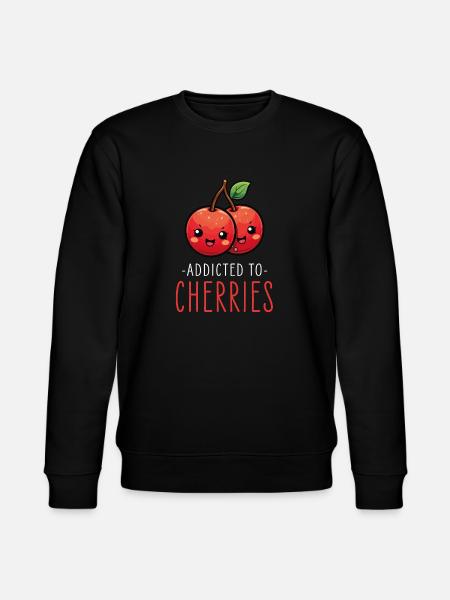 Cherries Kawaii - Stanley/Stella CHANGER Unisex Organic Sweatshirt - black