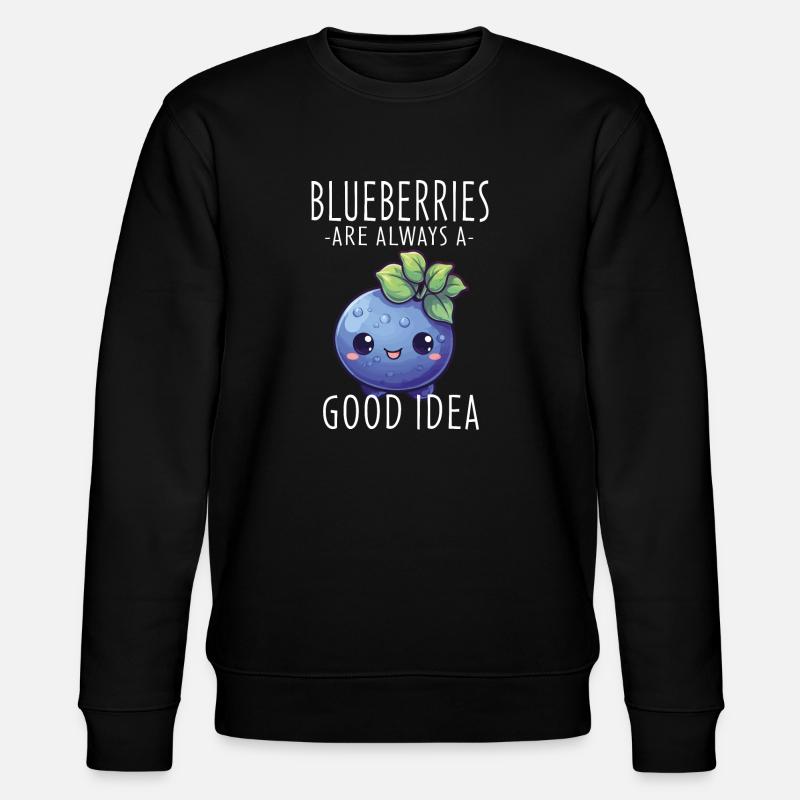 Blaubeere Kawaii - Stanley/Stella Unisex Bio-Sweatshirt CHANGER  - Schwarz