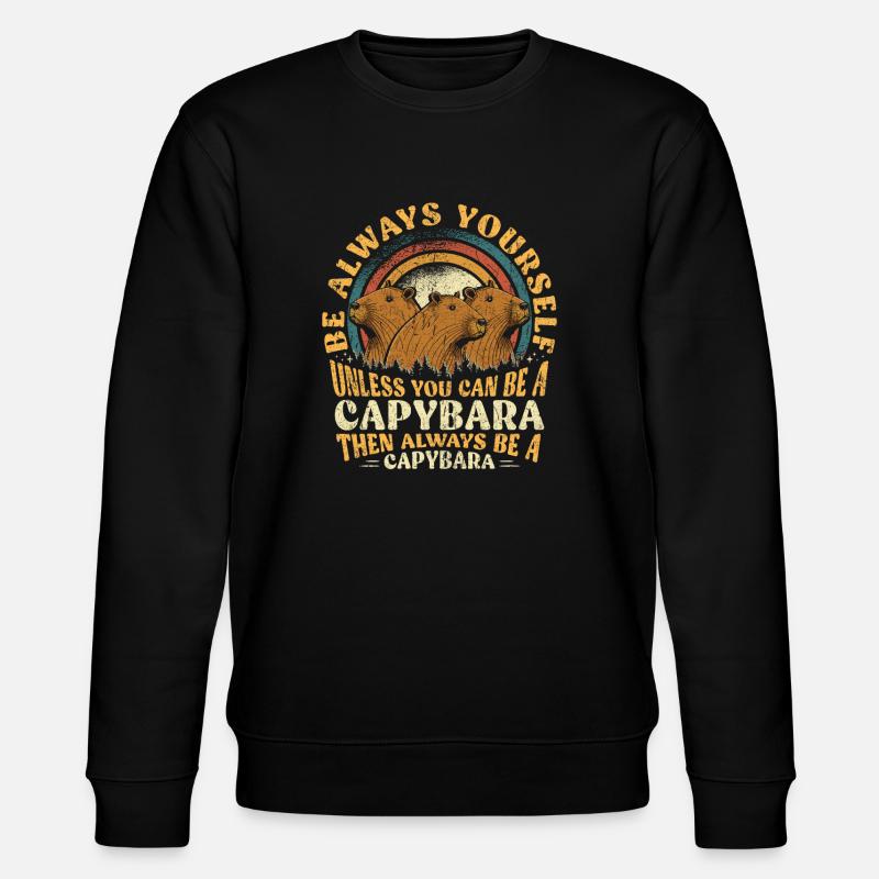Capybara Sei Immer Du Selbst - Stanley/Stella Unisex Bio-Sweatshirt CHANGER  - Schwarz