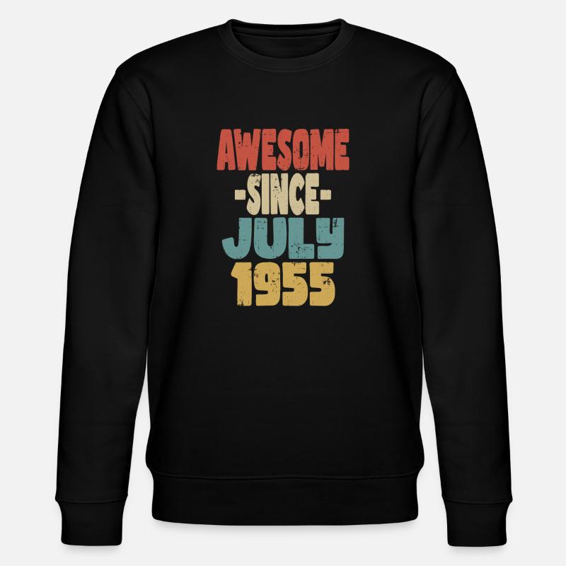1955 Juillet Anniversaire Rétro - Sweat bio CHANGER Stanley/Stella Unisexe - noir