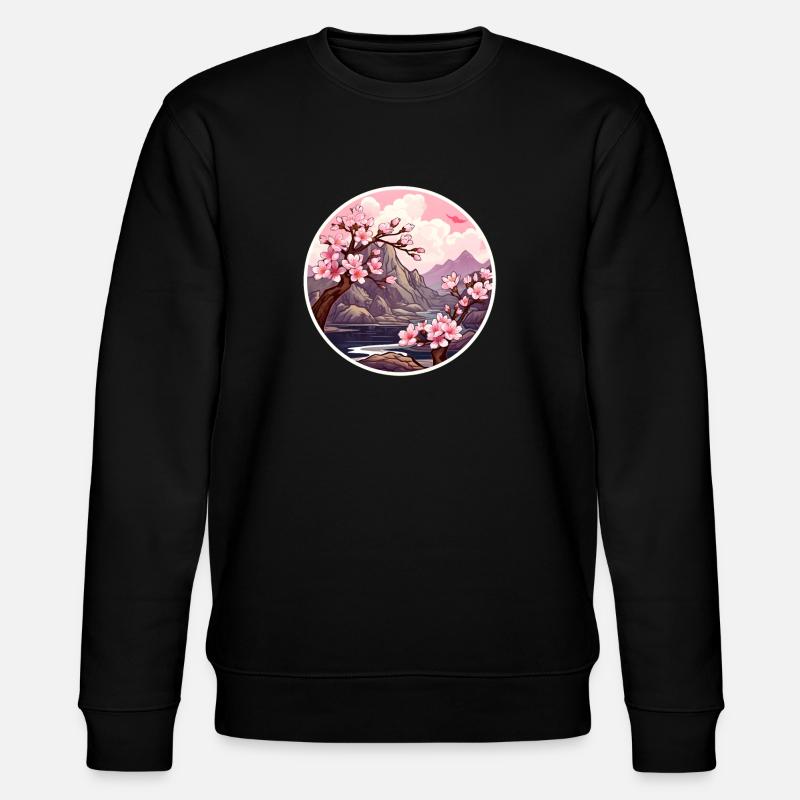 Kirschblütenbaum - Stanley/Stella Unisex Bio-Sweatshirt CHANGER  - Schwarz