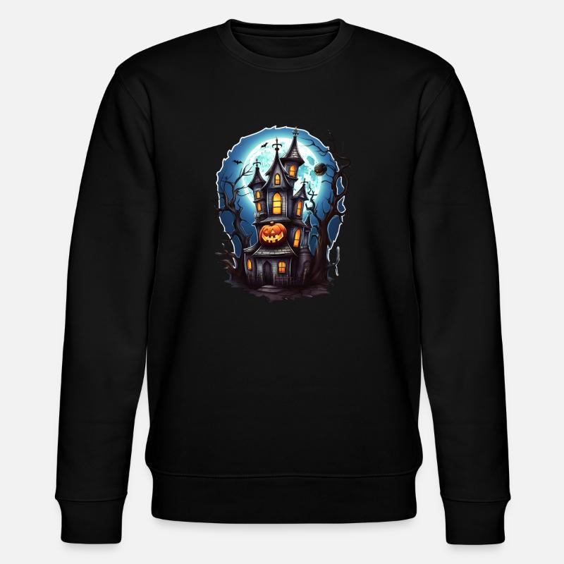 Halloween Spukhaus - Stanley/Stella Unisex Bio-Sweatshirt CHANGER  - Schwarz
