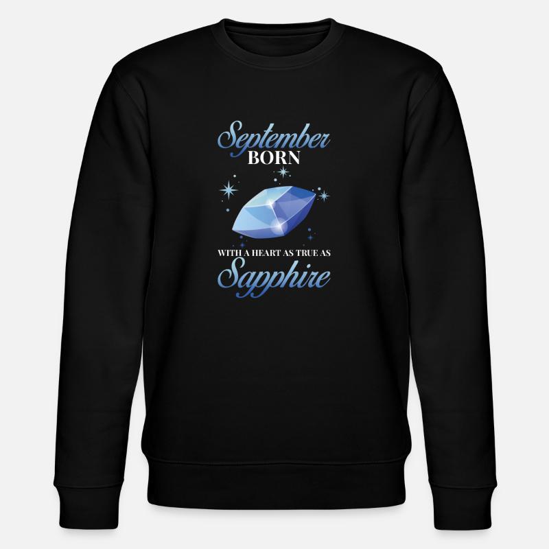 Geburtsstein September Saphir - Stanley/Stella Unisex Bio-Sweatshirt CHANGER  - Schwarz