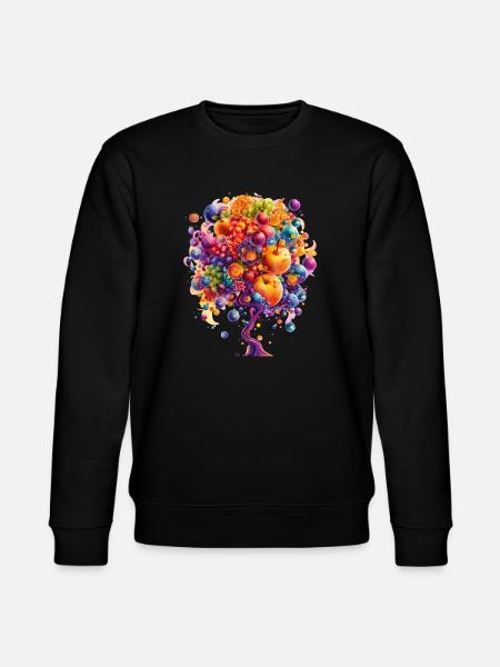 Bunte Weltenbaum Explosion - Stanley/Stella Unisex Bio-Sweatshirt CHANGER  - Schwarz