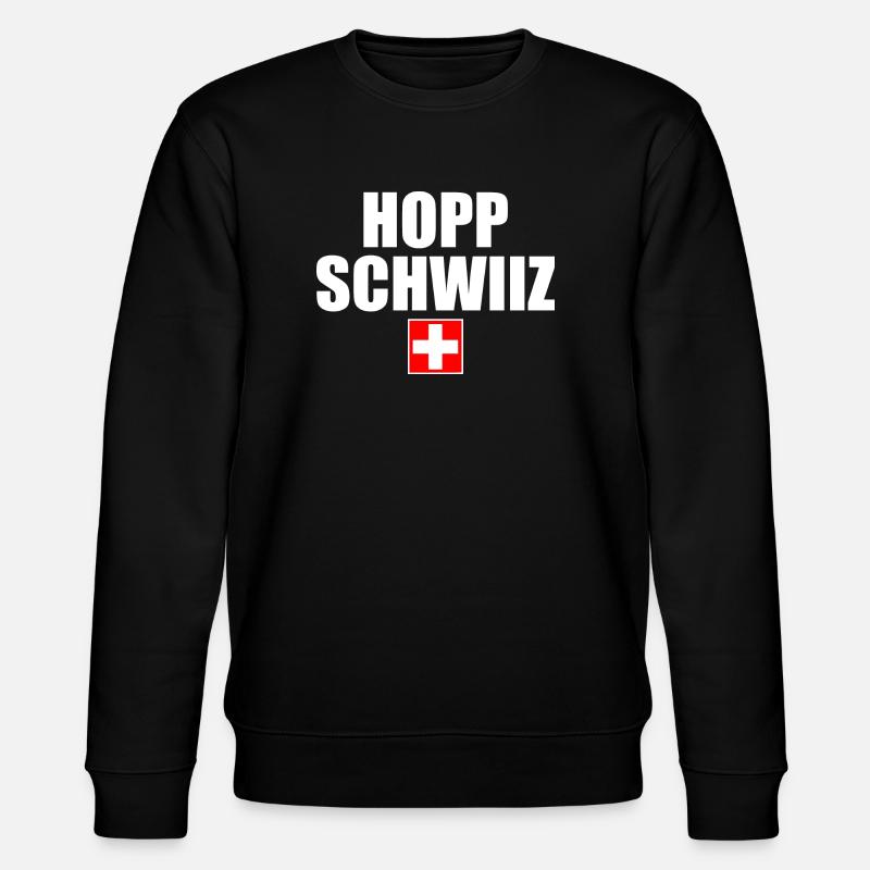 Hopp schwiiz - Stanley/Stella Unisex Bio-Sweatshirt CHANGER  - Schwarz