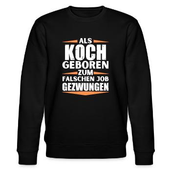 Koch im falschen Job gelandet - Stanley/Stella Unisex Bio-Sweatshirt CHANGER  - Schwarz - Vorne - Nik (191cm) & Marisol (170cm)