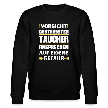 Gestresster Taucher nicht ansprechen! - Stanley/Stella Unisex Bio-Sweatshirt CHANGER  - Schwarz - Vorne - Nik (191cm) & Marisol (170cm)