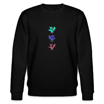 Colorful corals - Stanley/Stella CHANGER Unisex Organic Sweatshirt - black - Front - Nik (191cm) & Marisol (170cm)
