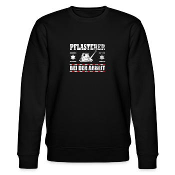 Lustiger Spruch Pflaster Pflasterer Geschenk - Stanley/Stella Unisex Bio-Sweatshirt CHANGER  - Schwarz - Vorne - Nik (191cm) & Marisol (170cm)