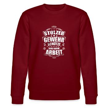 Gewehrschütze Schießsport - Stanley/Stella Unisex Bio-Sweatshirt CHANGER  - Burgunderrot - Vorne - Nik (191cm) & Marisol (170cm)