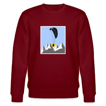 Paragliding Gleitschirm Alpen - Stanley/Stella Unisex Bio-Sweatshirt CHANGER  - Burgunderrot - Vorne - Nik (191cm) & Marisol (170cm)
