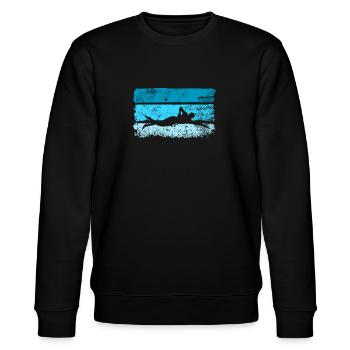 Schwimmer Schwimmen - Stanley/Stella Unisex Bio-Sweatshirt CHANGER  - Schwarz - Vorne - Nik (191cm) & Marisol (170cm)