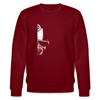 Cooles Fahrradkurier Fahrrad Geschenk - Stanley/Stella Unisex Bio-Sweatshirt CHANGER  - Burgunderrot - Vorne - Nik (191cm) & Marisol (170cm)