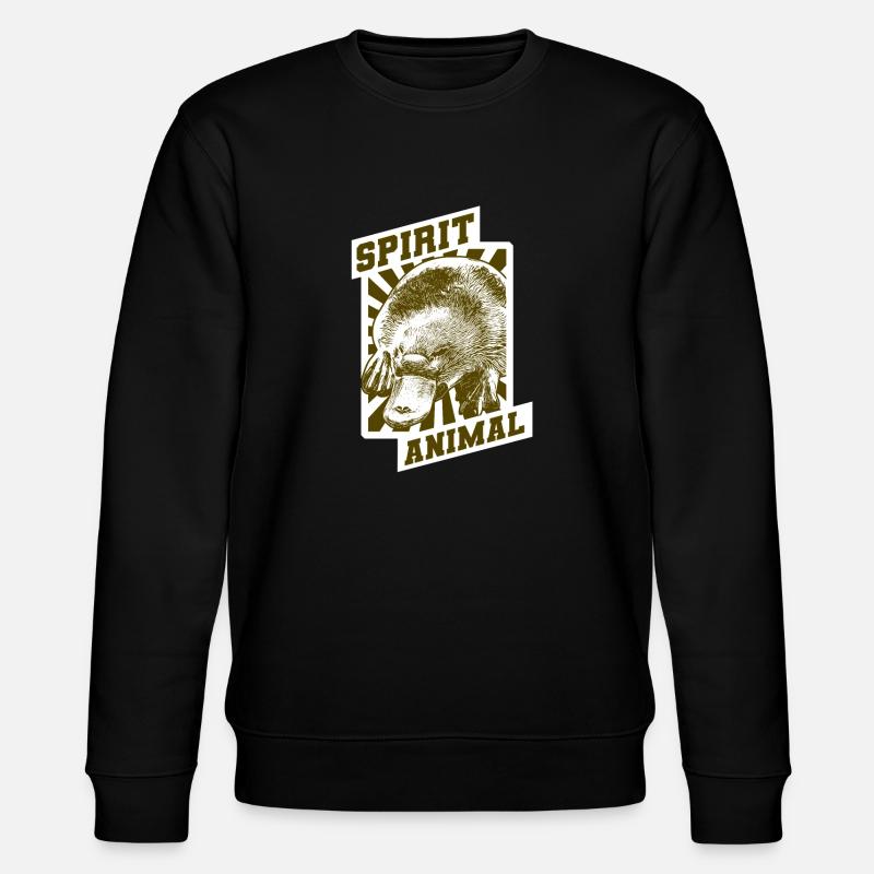 Retro Schnabeltier Geschenk - Stanley/Stella Unisex Bio-Sweatshirt CHANGER - Schwarz