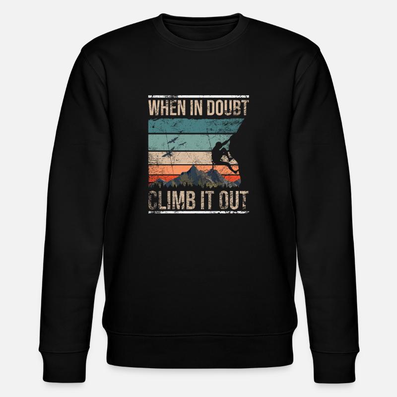 Retro climbing bouldering boulder - Stanley/Stella CHANGER Unisex Organic Sweatshirt - black