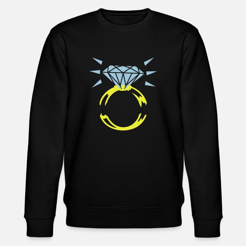 Diamantring / diamond ring (2c) - Stanley/Stella CHANGER Unisex Organic Sweatshirt - black