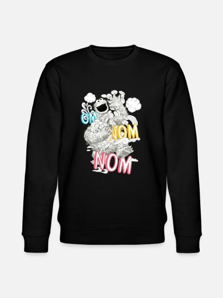 Sesame Street Om Nom Nom - Stanley/Stella CHANGER Unisex Organic Sweatshirt - black
