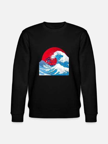 japan wave kanji - Stanley/Stella CHANGER Unisex Organic Sweatshirt - black